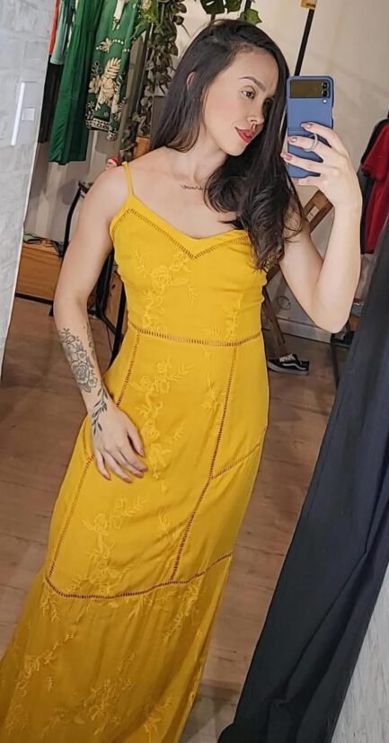 Vestido longo | Amarelo | Tamanho G