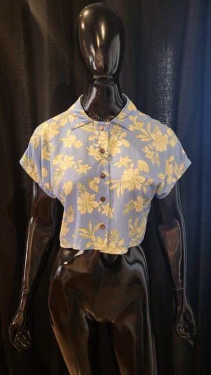 Camisa cropped preto / azul - Image 2