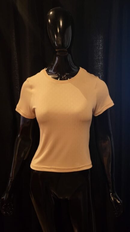 Blusa de malha detalhe nude