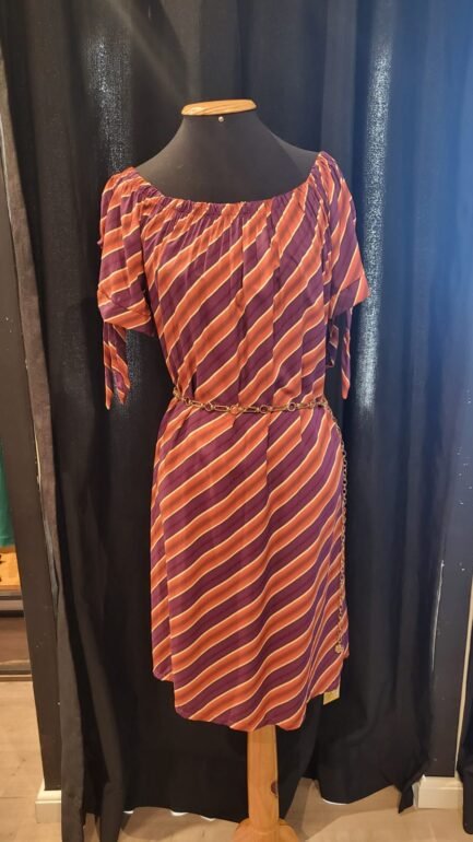 Vestido Laranja e Roxo